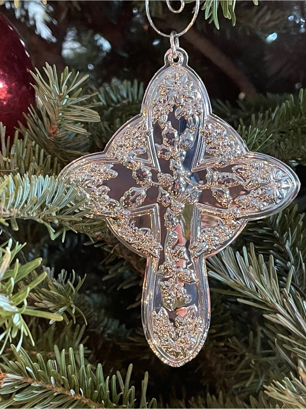 Towle Sterling Silver Cross Christmas Ornament Holiday Baby Wedding Gift